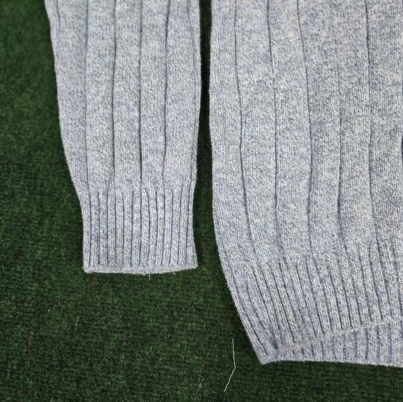 Oscar De LA Renta | Textured Stripe Waffle Knit Mock Neck Sherpa Collar Pullover - Picture 14 of 15